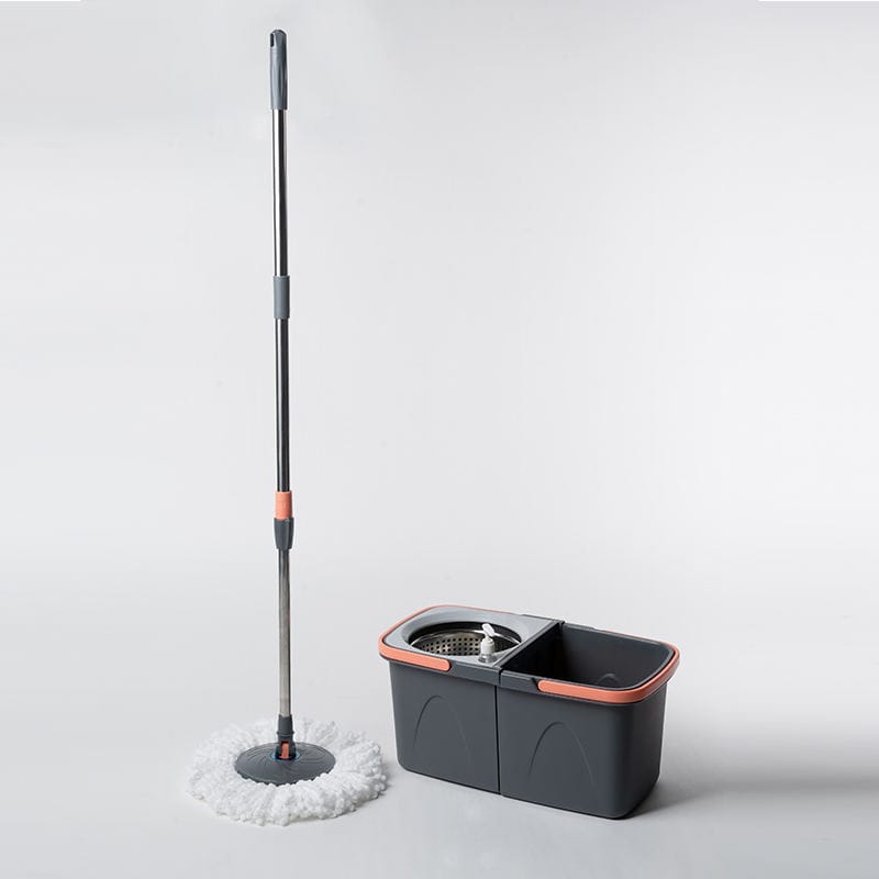 Actual Bob&Shelby charcoal and coral spin mop and dual bucket set